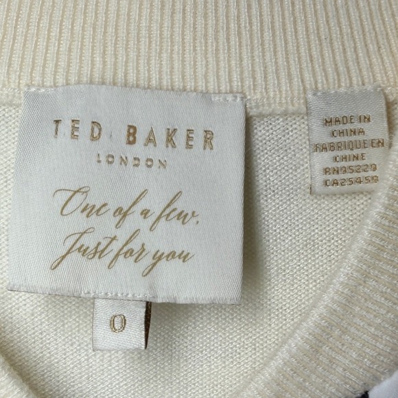 Ted Baker London Houndstooth Zip Front Knit Bomber Cardigan US XS (Ted Baker 0) - Picture 6 of 9
